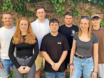 Das Vorstandsteam des Euerdorfer Jugendraums (von links): Lukas St&ouml;hling, Am&eacute;lie Reich, Louis R&ouml;der, Leon Pfaff, Luca Schmitt, Leonie Reindl und Leonard Zirwick