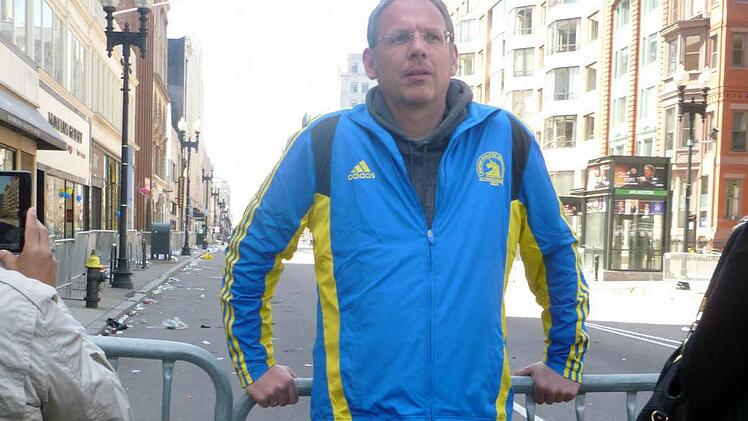 Geht einen Tag nach den Anschlägen in Boston zurück zum Schauplatz und erlebt gespenstische Szenen: Konrad Schlebusch aus Ebermannstadt. Foto: privat