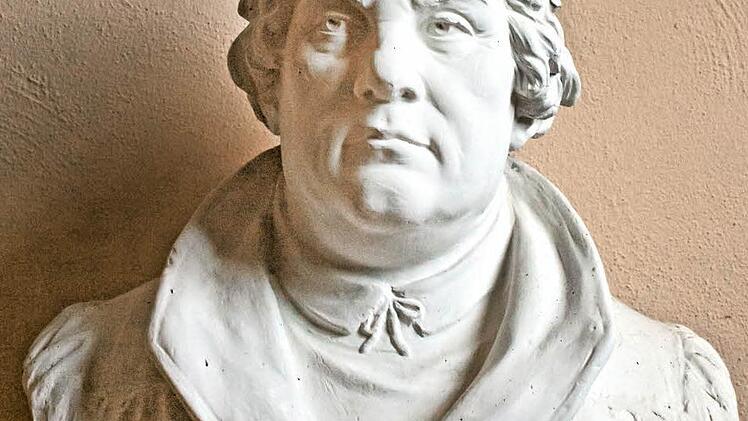 Luther-Büste im Refektorium des ehemaligen Klosters in Mönchröden.Foto: Jochen Berger