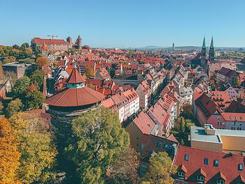 Luftbild Drohne N&uuml;rnberg drone shot Nuremberg from the air
