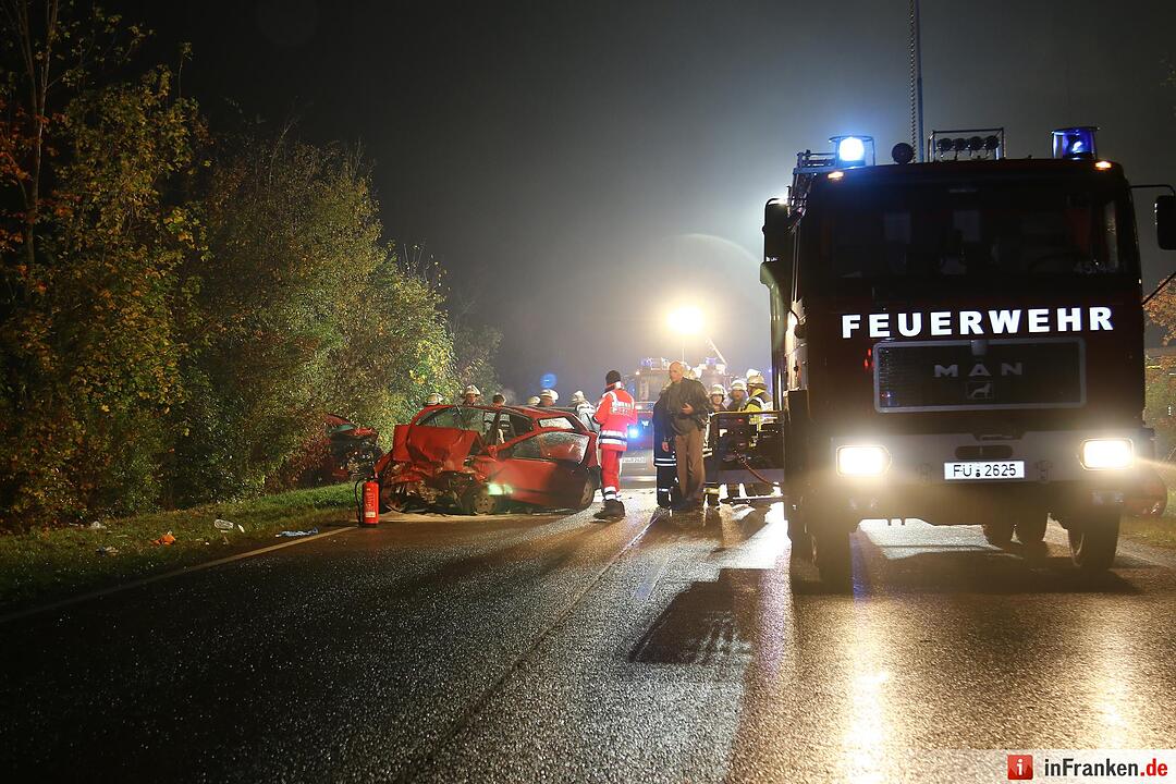 Schwerer Vekehrsunfall auf der B14 bei Gutzberg