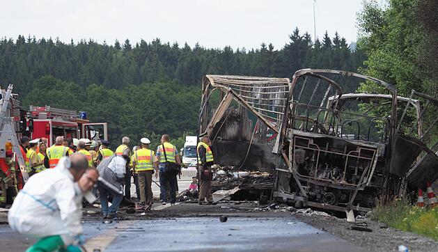 Jahrestag des schweren Bus-Unglücks auf der A9 bei Münchberg