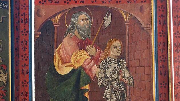 Eine Abbildung von Sebald Rieter (rechts) ist auf dem Altar der Rezelsdorfer Kirche zu sehen.