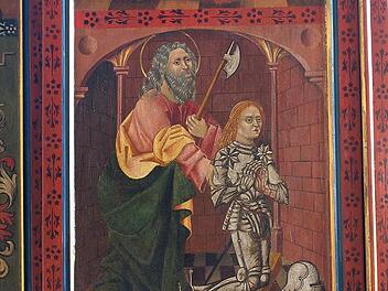 Eine Abbildung von Sebald Rieter (rechts) ist auf dem Altar der Rezelsdorfer Kirche zu sehen.
