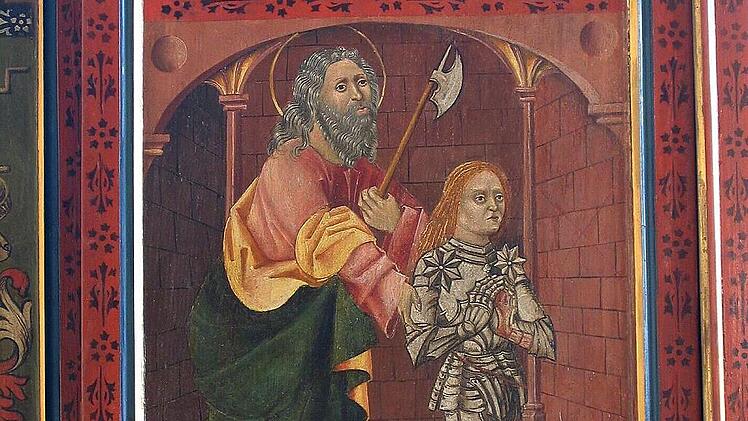 Eine Abbildung von Sebald Rieter (rechts) ist auf dem Altar der Rezelsdorfer Kirche zu sehen.