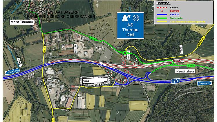 Bauarbeiten A70 Thurnau-Ost