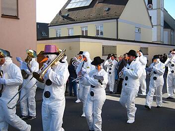 Auch musikalische Schneemänner gaben sich ein Stelldichein beim Faschingszug in Stegaurach. Fotos: Dieter Grams