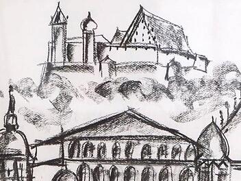 Im Jahr 2011 schuf Heide Kunze-Lysek diese künstlerische Hommage an ihre Wahlheimat Coburg (Detail). Foto: Jochen Berger