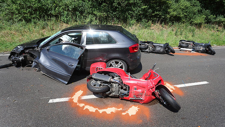 Unfall mit Motorradgruppe in Oberbayern