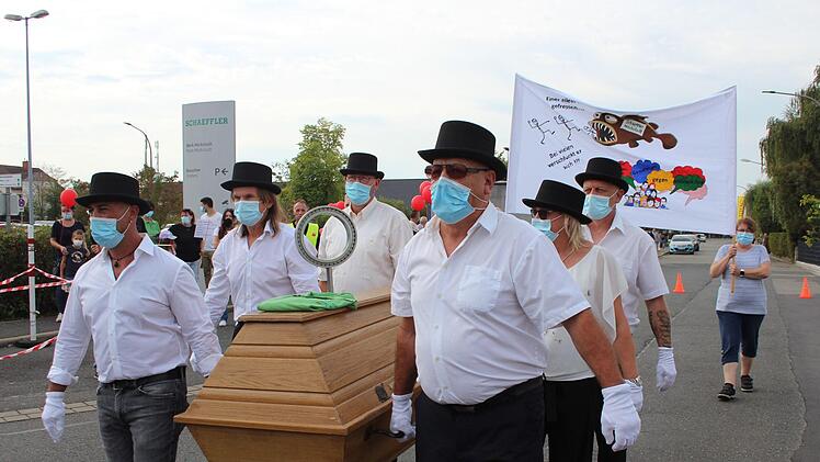 Protest-Aktionstag bei Schaeffler in Höchstadt.  Foto: Andreas Dorsch