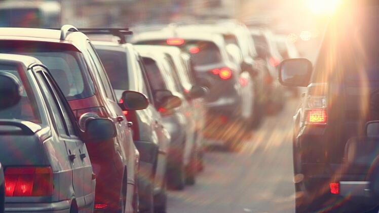 traffic jams in the city, road, rush hour