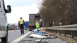 Unfall auf A70 im Landkreis Bamberg mit zwei Sattelzügen