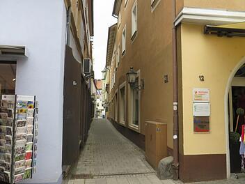 Das schmale Hirschen-Gässchen in Kulmbach verbindet die Langgasse mit der Klostergasse.Erich Olbrich
