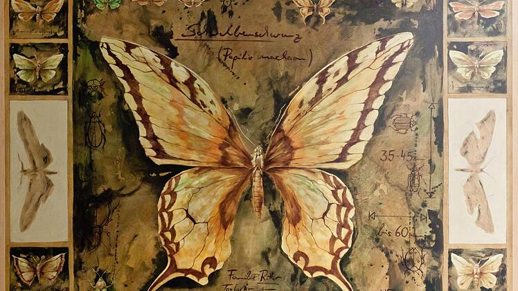 Herbert Franz: Schwalbenschwanz, Mischtechnik auf Leinwand, 2003