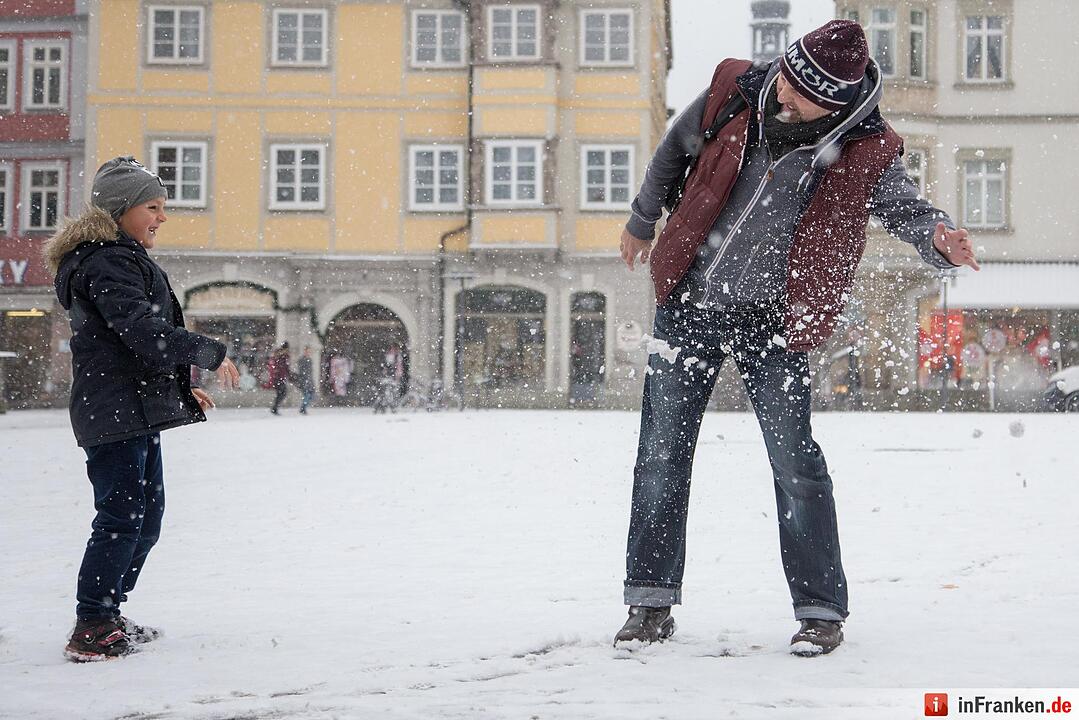 Erster Schneefall im Coburger Land