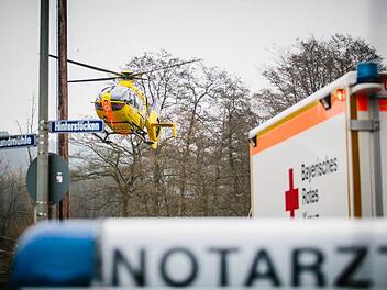 Vier Rettungshubschrauber stehen der Integrierten Leitstelle Coburg zur Verfügung. Am häufigsten kommen allerdings der in Bayreuth stationierte Christoph 20 (im Bild) sowie der Christoph 60 aus Suhl im Kreis Kronach zum Einsatz. Foto: Archiv/Hendrik Steffens