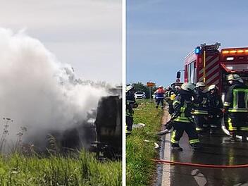 Waizendorf: Traktor in Flammen - Feuerwehr sperrt viel befahrene Straße