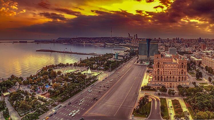 Baku, die Hauptstadt von Aserbaidschan.