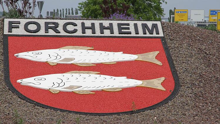 Das Forchheim-Wappen am "Obi-Kreisel" Foto: privat