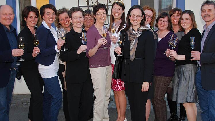 Melanie Dietrich mit den Weindozenten. Foto: privat