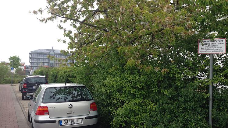 Parken in der  Feuerwehrzufahrt kann andere in Gefahr bringen. Foto: p