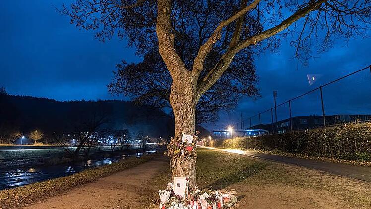 Grablichter an einem Baum neben der Dreisam in Freiburg erinnern an die Studentin, die dort vergewaltigt und getötet wurde. Foto: Patrick Seeger, dpa