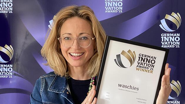 Gesch&auml;ftsf&uuml;hrerin Carolin Schuberth ist stolz auf die Auszeichnung mit dem "German Innovation Award".