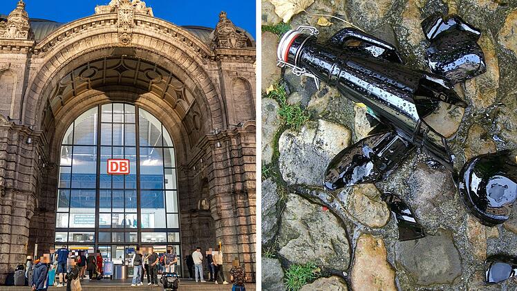 Nürnberger Hauptbahnhof: 28-Jähriger verletzt Polizisten mit Flasche - 5 Männer "haben sich eingemischt"