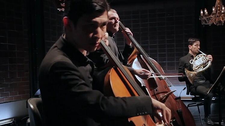 Musiker des Philharmonischen Orchesters gestalten die neue Folge von "Klassik am Sonntag".Screenshot: Landestheater Coburg