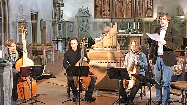 "Capella Antiqua" mit Benjamin Dre&szlig;ler und Dietrich Hab&ouml;ck  Foto: T. S.