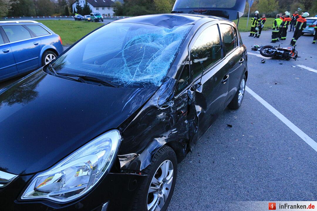 Unfall bei Ebern: Motorradfahrer schwer verletzt