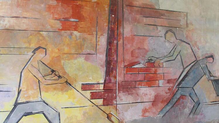 Detail aus dem Wandbild in der Kronacher Berufsschule  Foto: Friedwald Schedel