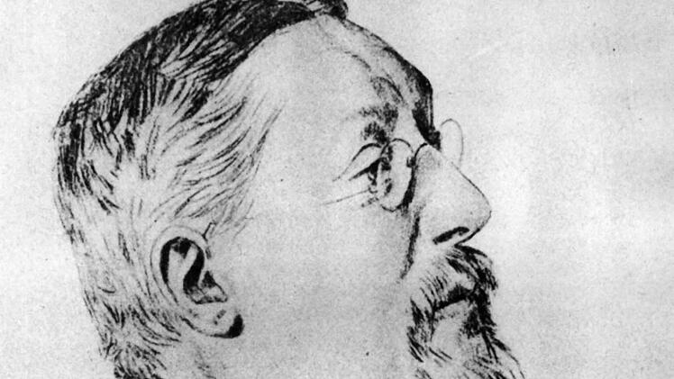 Joseph Victor von Scheffel, gezeichnet von Anton von Werner, dem damaligen Direktor der Berliner Akademie. Repro: Reinhard Löwisch