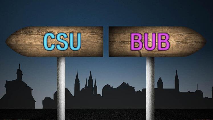 CSU oder BUB? Freund oder Feind. Bambergs CSU will es nicht hinnehmen, dass vier CSU-Mitglieder auf einer fremden Liste kandidieren.  GRAFIK: FRANZISKA SCHÄFER
