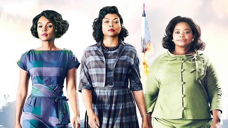 Sie leisteten gro&szlig;e Dienste f&uuml;r die NASA, wurden daf&uuml;r aber erst sp&auml;t gew&uuml;rdigt: Dorothy Vaughan (Octavia Spencer, rechts), Katherine Johnson (Taraji P. Henson, Mitte) und Mary Jackson (Janelle Mon&aacute;e).