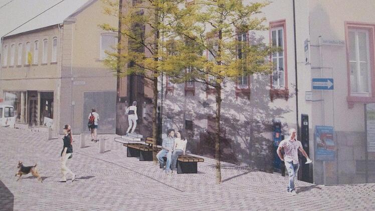 So könnte die Bahnhofstraße im Herbst nächsten Jahres aussehen. Skizze: Büro Holl Wieden/Repro: Ehling