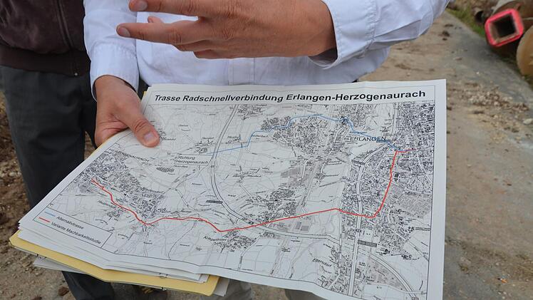 So soll der Radschnellweg zwischen Herzogenaurach und Erlangen verlaufen.  Foto: Bernhard Panzer (Archiv)
