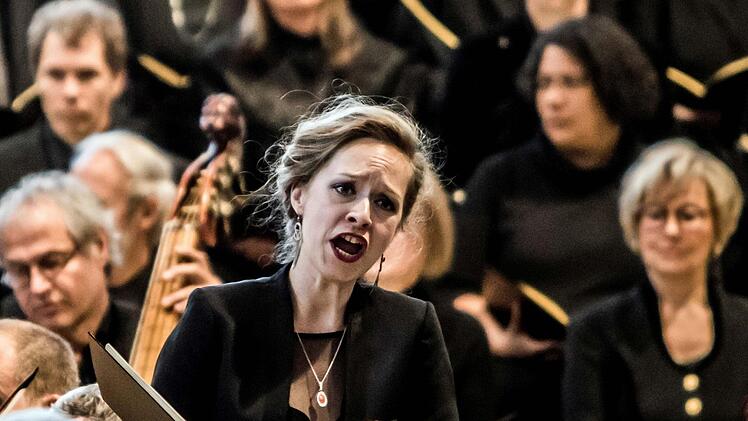 Marie Smolka bei der Aufführung von Telemann Matthäuspassion (1746) in der Coburger Morizkirche im April 2017Foto: Archiv/Jochen Berger