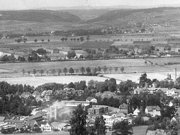 Blick auf Cortendorf im Jahr 1964 mit der BGS-Kaserne im HintergrundFoto: CT-Archiv/heki