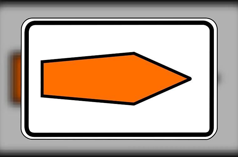 Schild Mit Orangenem Pfeil
