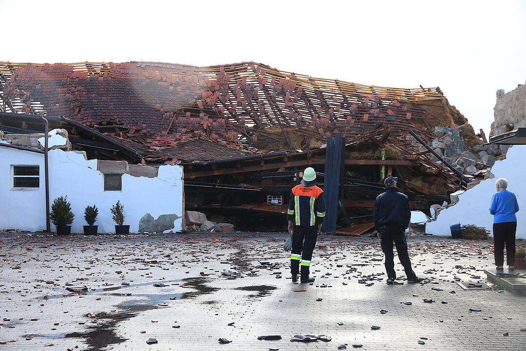 Sturmtief Burglind hinterlässt eine Spur der Verwüstung im Landkreis Bamberg