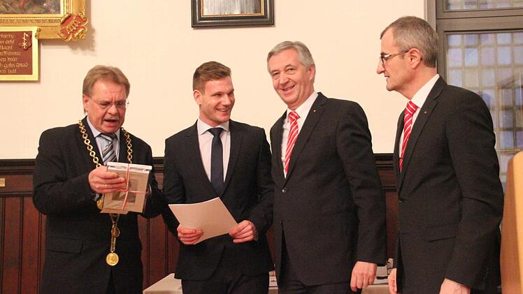 Bei der Ehrung von Nick Geiger. Foto: Marco Meißner