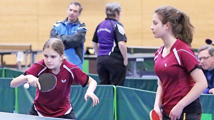 Bei den bayerischen Pokalmeisterschaften der B-Schülerinnen belegte der TSV Unterlauter den 4. Platz. Beste Punktesammlerinnen waren Lena Görs (links) und Tuba Sorkilic.  Foto: Horst Marr