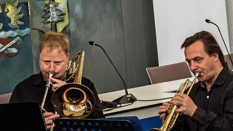 Das Blechbläserquintett der Bamberger Symphoniker gastierte am Coburger LandratsamtFoto: Jochen Berger