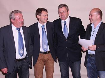 Der alte und neue Vorstand des TSV Münnerstadt: Gerd Zeitler (Vorstand Öffentlichkeitsarbeit), Johannes Wolf (Finanzen), Roland Ballner (Schriftführer) und Günter Scheuring (Sport).  Fotos: Dieter Britz