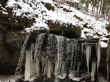 Winterwanderung zum Trettstein-Waserfall. Foto: Ralf Ruppert