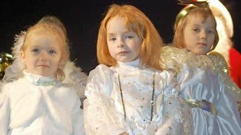 Gleich drei Englein begleiteten das Christkind und den Nikolaus auf der "Fränkischen Weihnacht".