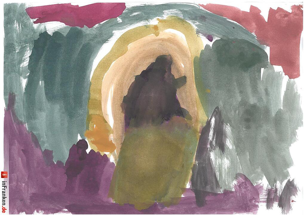 Selbstgemalte Weihnachtsbilder von Kindern aus Franken 2016