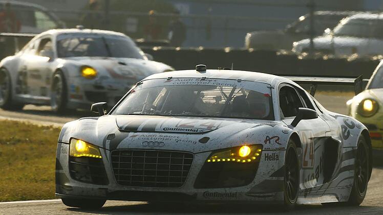 Der siegreiche Audi mit der Startnummer 24 von Filipe Albuquerque, Oliver Jarvis, Edoardo Mortara und Dion von Moltke vom Team Alex Job Racing. Foto: Audi