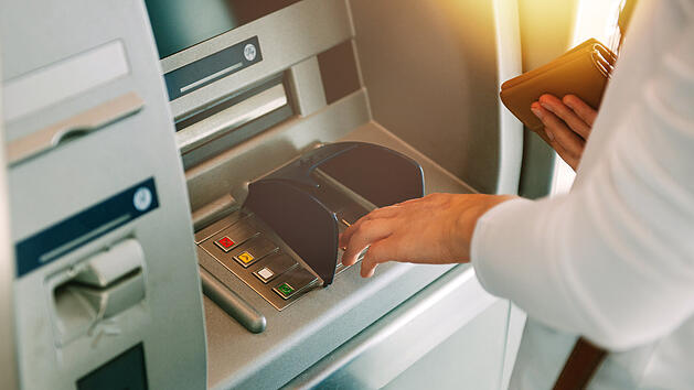 Geldschalter, Konto, Geld abheben, Euro